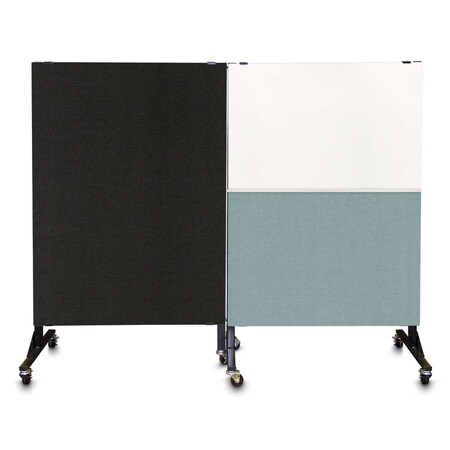 United Visual Products Enclosed Corkboard, 3 Door, 96"x48", 4" Fra, UV3427-SATIN-PUMICE UV3427-SATIN-PUMICE